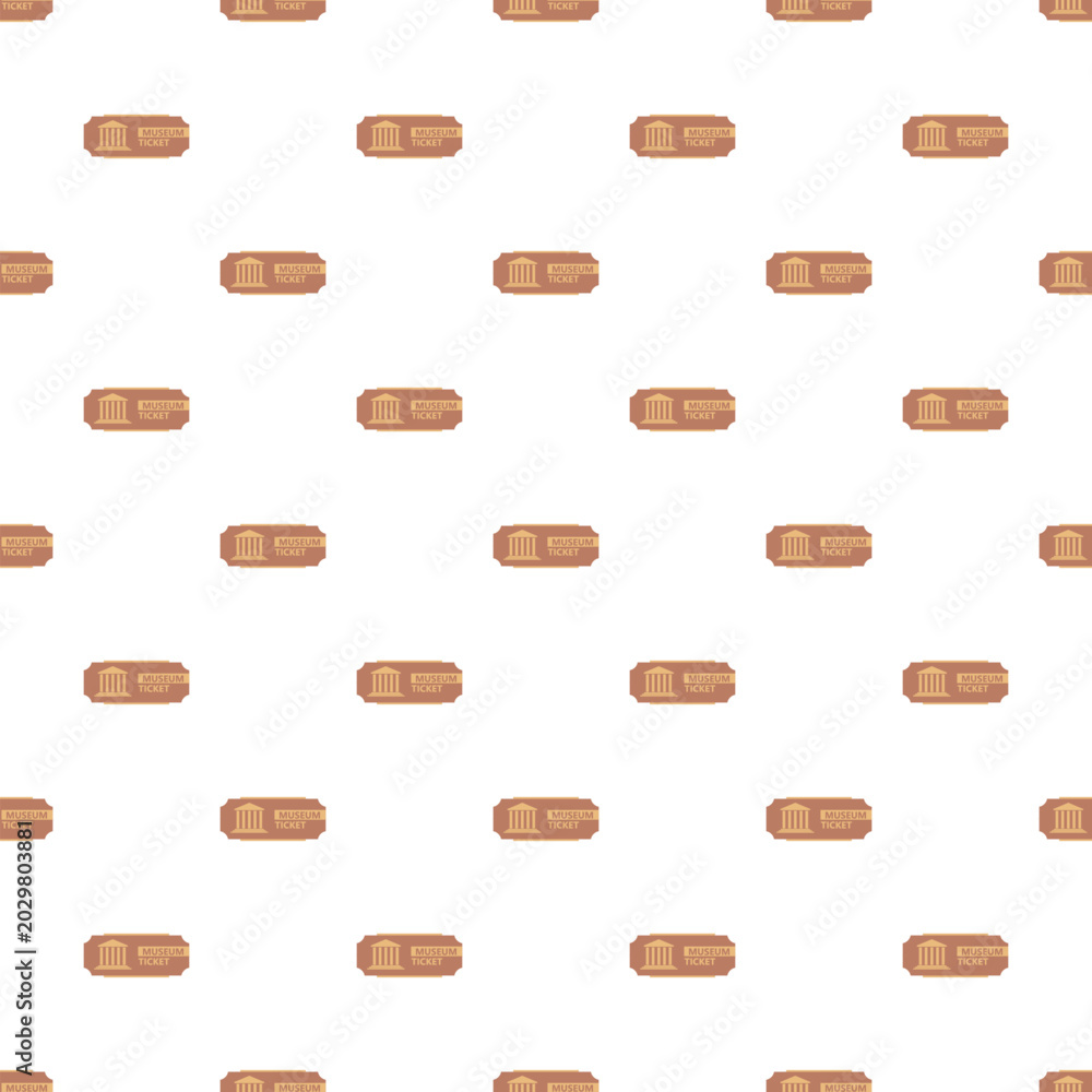 Fototapeta premium Museum tickets creating a seamless pattern, representing cultural access
