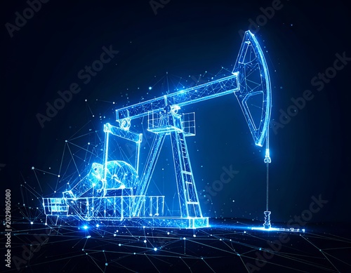 Futuristic Oil Pump Jack - A Digital Rendering of Energy Production.