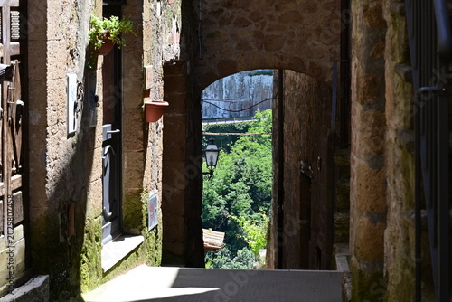 Stone alleyway to the countryside
