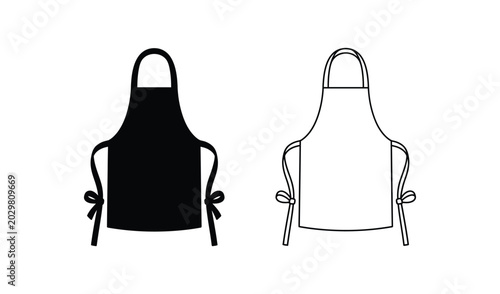 Vector illustration of black and white apron designs