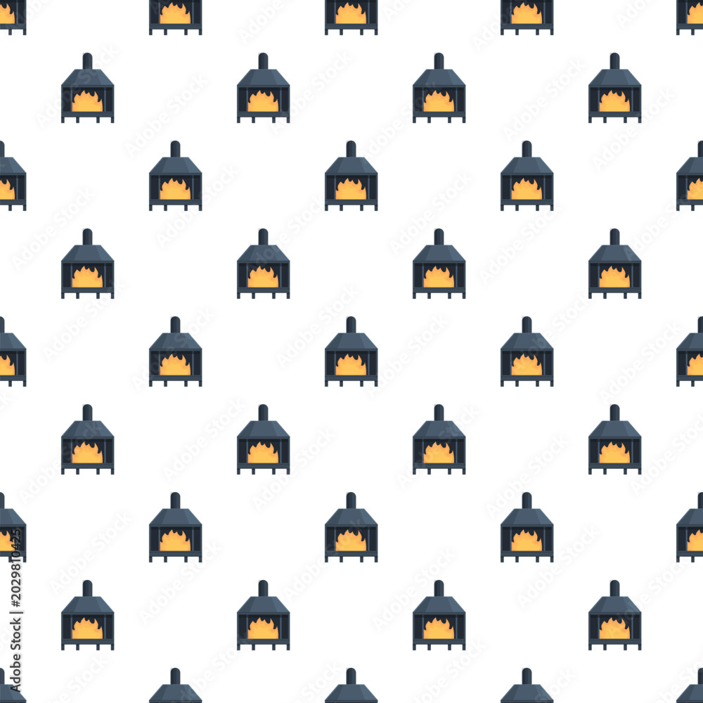 Fototapeta premium Fireplace heaters generating warmth repeat in a seamless pattern