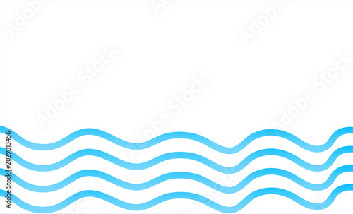 Fotografía Simple and minimalist digital illustration featuring several smooth flowing blue