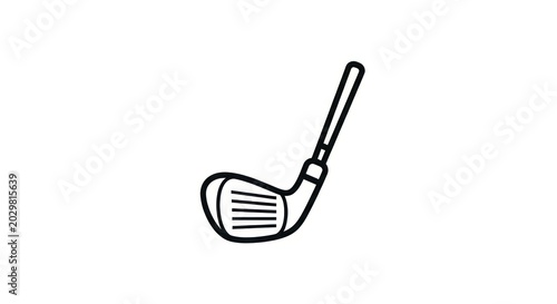 Minimalist line art of a golf club head