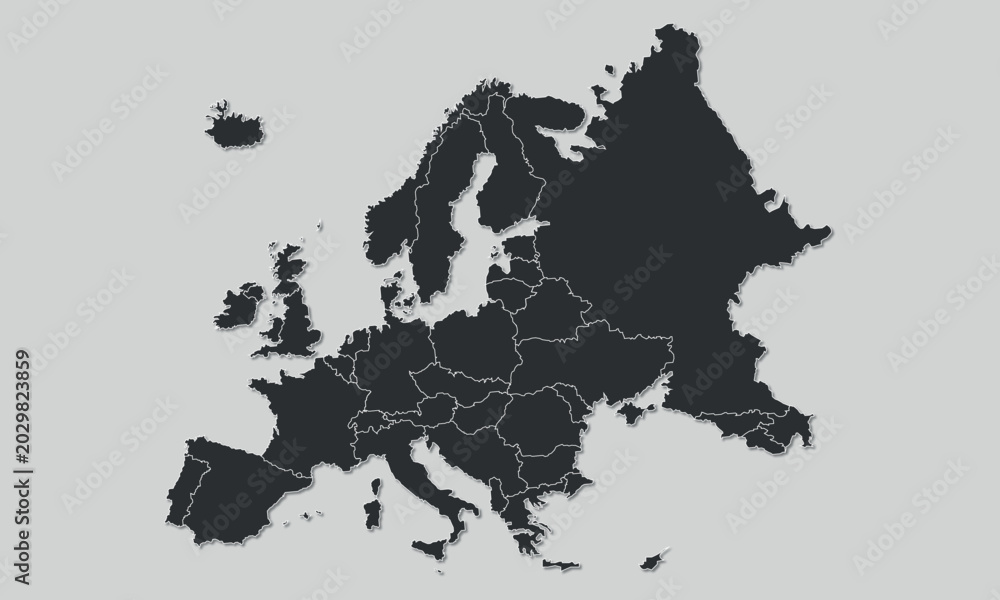 Obraz premium Europe Map Silhouette Vector illustration 