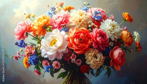 Vibrant floral arrangement bouquet