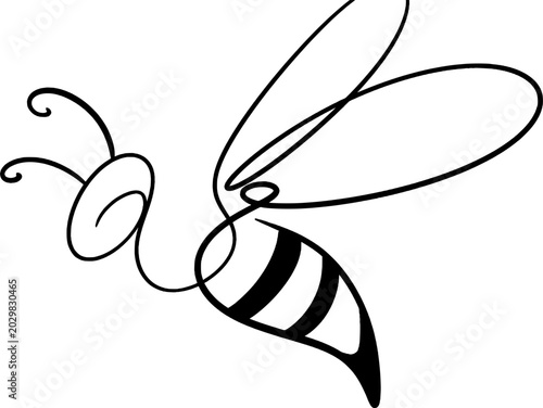 Fotografía Black bumble bee icon vector for nature, honey insect symbol, pollination concept, wildlife design, organic farming, eco branding and minimalist animal illustration with transparent background