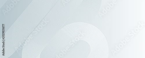 White abstract glowing geometric background. White rounded lines pattern. Futuristic technology concept. Suit for poster, cover, banner, presentation, website, flyer