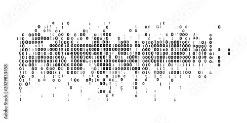 Bild auf Leinwand Abstract binary code technology background with scattered zeros and ones digital data vector illustration pattern
