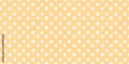 Spring abstract vector seamless pattern. Wrapping paper yellow design with simple flowers