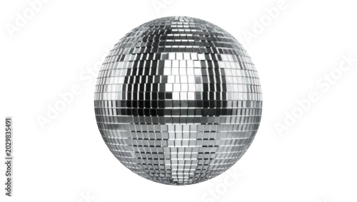 Obraz Shiny disco ball with mirrored facets, isolated on transparent background