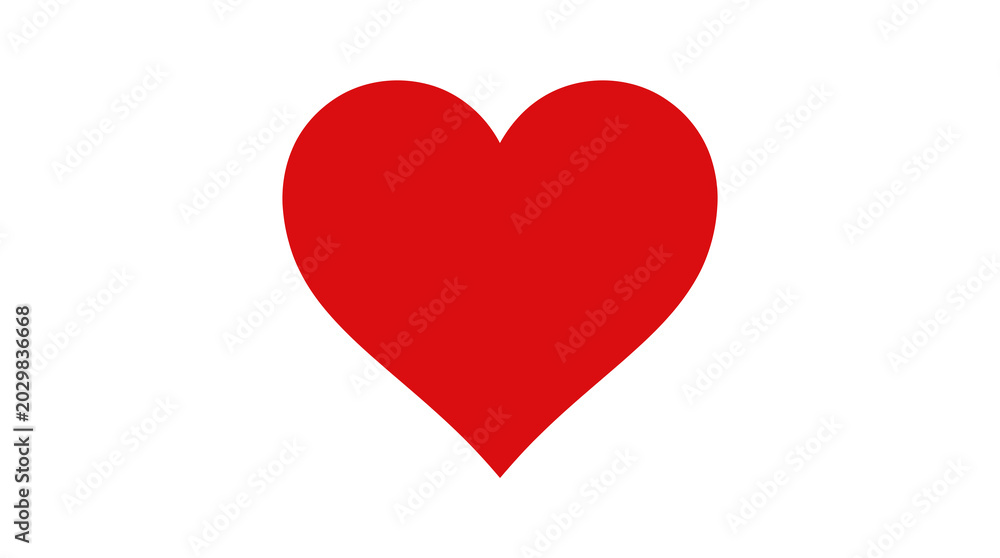 Obraz premium A large red heart on a white background for valentine's day or love themed designs and decorations