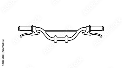 Bicycle Handlebars With Brake Levers - Line Art Illustration