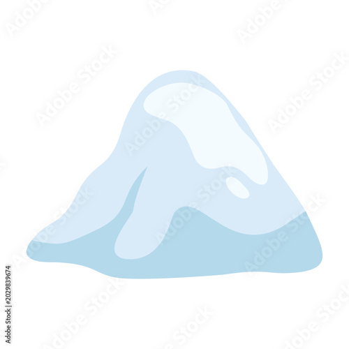 Canvas Print Smooth snow hill mound rounded winter ice dune flat cartoon vector landscape ele