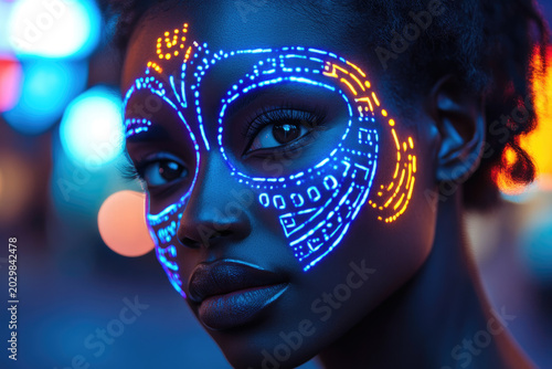 Neon Symbols of Culture in a Futuristic Metropolis