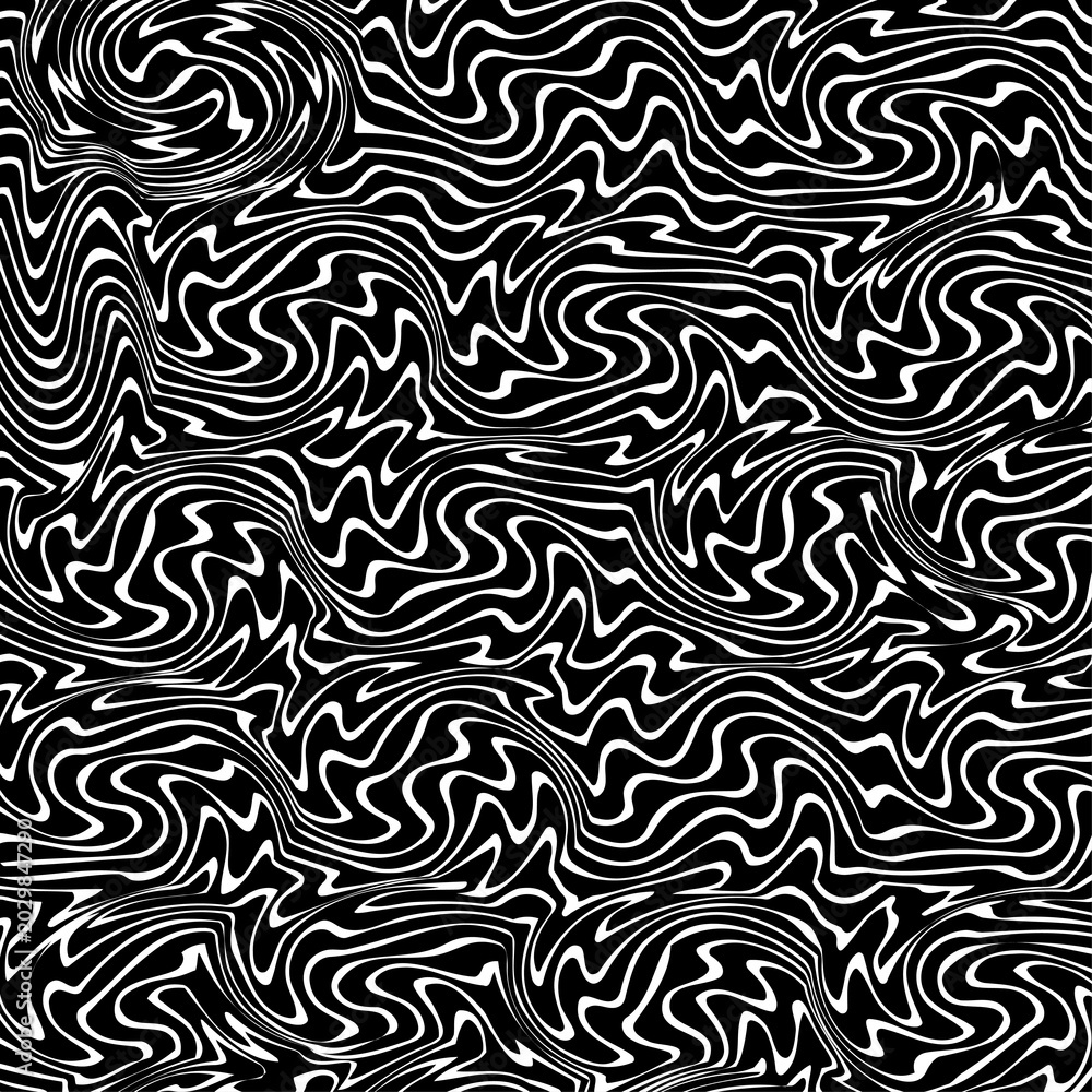 Fototapeta premium Abstract Swirling Line Art Pattern Background in Monochrome Vector Illustration