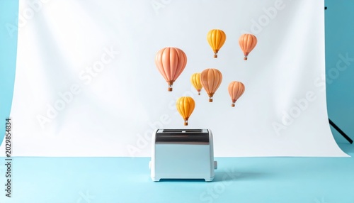 Toaster ejecting hot air balloons