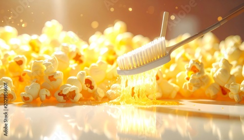 Toothbrush Cleaning Giant Popcorn Teeth