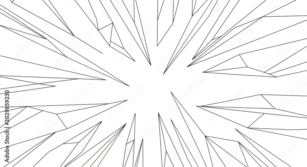 Fototapeta premium Abstract Geometric Lines Bursting Outward from Center