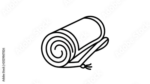Rolled Prayer Mat Icon - Islamic Worship and Travel Accessory