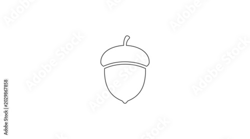 Simple Acorn Icon Outline, Minimalist Seed Symbol