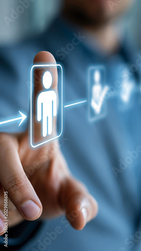 digital recruitment approval workflow visualization, modern hiring process and candidate selection concept