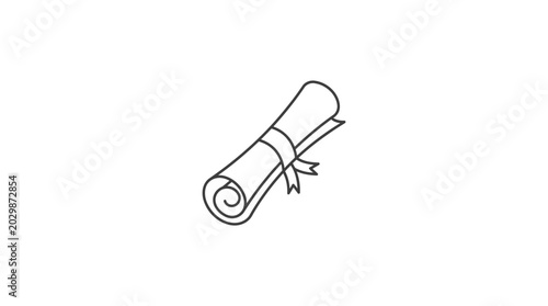 Tableau sur toile Diploma Scroll with Ribbon Icon, Graduation Certificate Symbol, Education Achiev