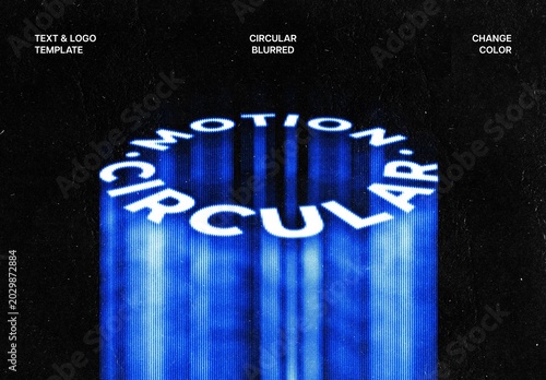Circular Blurred Text Effect – Glowing Typography for Logo, Poster & Branding (PSD)