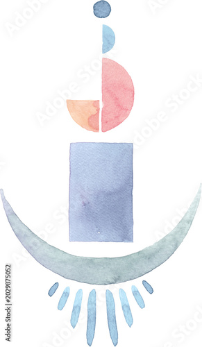 Фотография geometric watercolor shape composition mystical whimsy folklore pastel