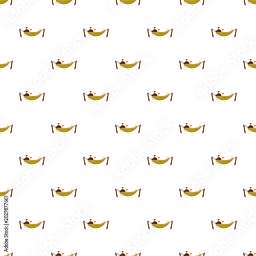 Photos People enjoying leisure time in hammocks repeating as a seamless pattern
