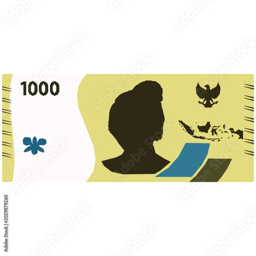 vector of rupiah currency with a nominal value of 1000