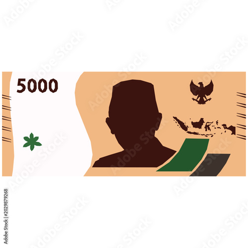 vector of rupiah currency with a nominal value of 5000