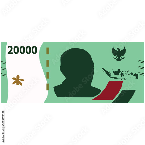 vector of rupiah currency with a nominal value of 20000