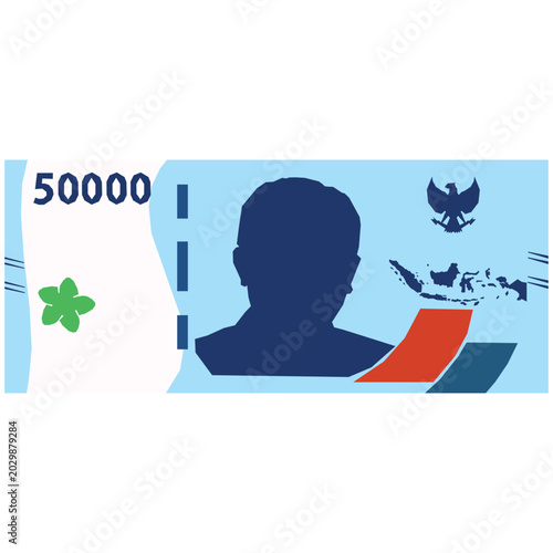 vector of rupiah currency with a nominal value of 50000