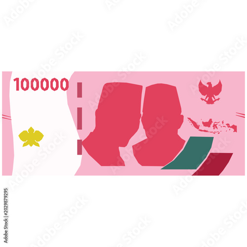 vector of rupiah currency with a nominal value of 100000