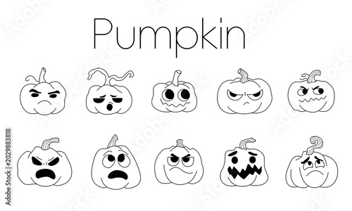 A set of interesting pumpkin vector elements