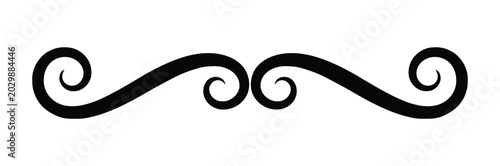 Elegant Symmetrical Swirl Flourish Decorative Scroll Divider Vector
