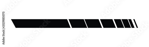 Foto Minimalist Abstract Black Horizontal Bar and Slanted Segments Divider Vector