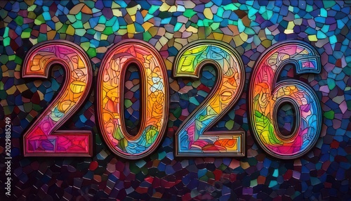 Colorful and Vibrant 2026 New Year Celebration Artwork.