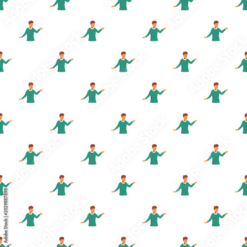 Tableau sur toile Seamless pattern with men pointing fingers, showing blame, anger, or accusation