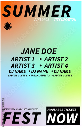 Gradient modern typographic summer poster