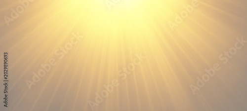 Foto Panoramic Golden Sunburst from the Top Center with Downward Radial Beams on Ligh