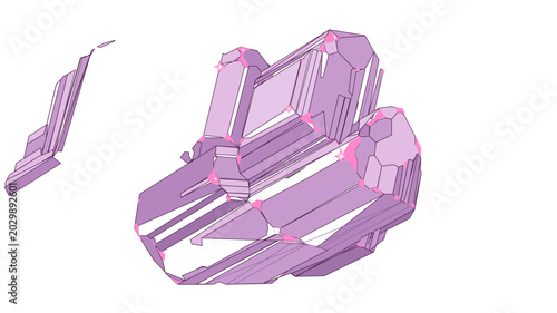 Vibrant purple crystal cluster vector icon for magic and fantasy games, featuring editable stroke, adjustable line weight, and customizable stroke weight for mineral, gemstone, and alchemy designs.