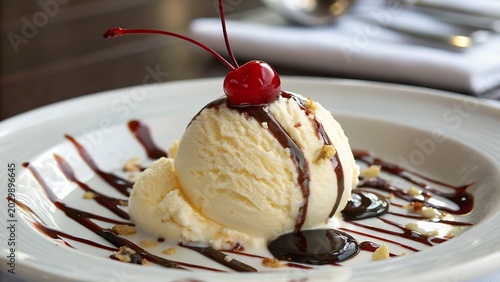 vanilla ice cream with chocolate