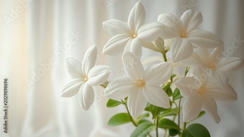 Soft white flowers, gentle light, sheer background