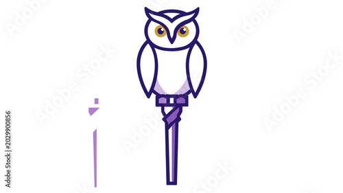 Wise avian companion resting on an arcane scepter. A high-quality fantasy illustration for tabletop gaming and roleplay stories, presented as a clean isolated icon for effortless layout.