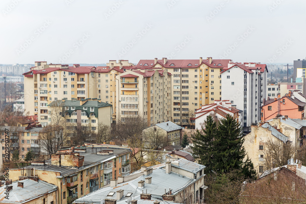 Naklejka premium Residential Apartment Buildings Cityscape View