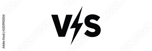 Photos Versus icons set illustration with bold VS logo letters for fight competition ga
