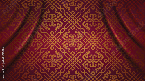 Thai art luxury banner, background pattern decoration for printing, flyers, poster, web, banner, brochure and card concept vector illustration