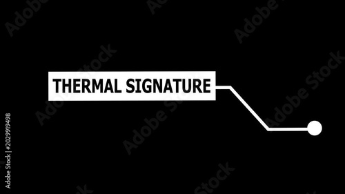 Thermal signature callout overlay with minimalist for scientific analysis, industrial monitoring, and advanced technology data visualization presentations