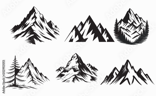 hill silhouette mountain vector design